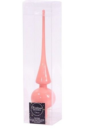 Елочная верхушка ROYAL CLASSIC, стеклянная, глянцевая, цвет: розовая карамель, 260 мм, Kaemingk