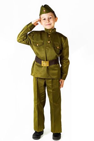 Детская военная форма СОЛДАТ Люкс (с брюками), на рост 104-116 см, 3-5 лет, Бока