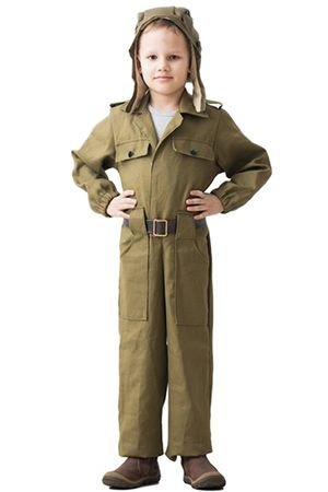 Детский военный костюм ТАНКИСТ, 122-134 см, 5-7 лет, Бока