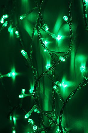 Электрогирлянда нить ЗИМНИЙ СВЕТ, 100 зелёных LED-огней, 5+0,7 м, контроллер, зелёный провод PVC, SNOWHOUSE