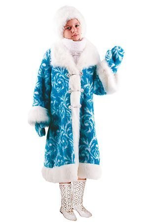 Карнавальный костюм снегурочки меховой, рост 134 см, Батик