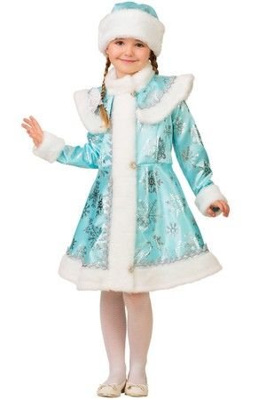 Карнавальный костюм снегурочки Снежинка, бирюзовый, рост 140 см, Батик