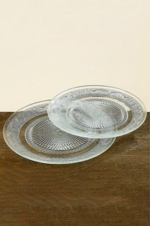 Набор сервировочных тарелок АМАНДИН, стекло, прозрачный, 22-25 см, (2 шт.), Boltze