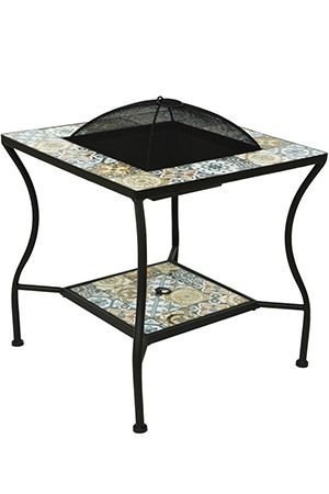 Садовый стол с чашей для костра ТУЛУЗА, металл, мозаика, 54x55 см, Kaemingk