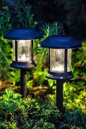 Набор садовых светильников на солнечной батарее СТЭНЛИ три в одном, чёрный, тёплые белые LED-огни, 2 шт., 14.5x28x17 см, Kaemingk (Lumineo)