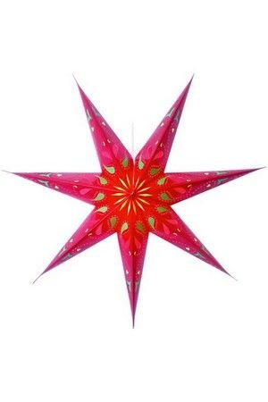 Подвесная звезда-плафон СИРИ (красная), 70 см, белый кабель, цоколь Е14, STAR trading