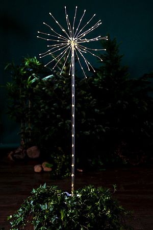 Светящееся деревце  ВЕЧЕРНИЙ ОДУВАНЧИК, 152 тёплых белых микро LED-огня, 35х100 см, контроллер, таймер, батарейки, уличное, STAR trading