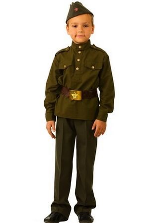 Детская военная форма Солдат, цвет коричневый, размер 152-76, Батик