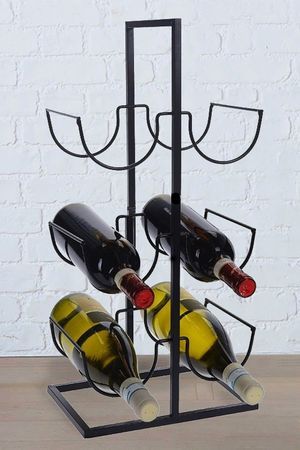 Подставка для винных бутылок ГАРОН, металл, чёрная, 51х24х17 см, Koopman International