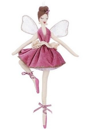 Кукла на ёлку ФЕЯ - БАЛЕРИНА БУФФА (Variation), полиэстер, розовая, 30 см, Edelman