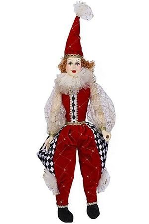 Интерьерная кукла ДОБРЫЙ КЛОУН, велюр, тюль, 48 см, Edelman, Noel (Katherine's style)