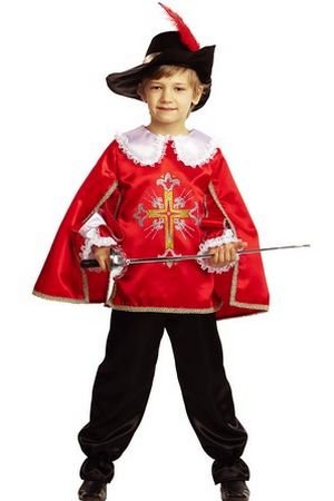 Карнавальный костюм Мушкетер в красном, размер 146-72, Батик