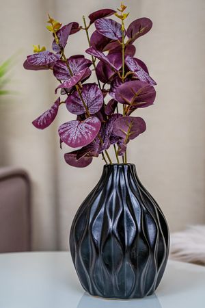 Керамическая ваза ЗАЛИНА, чёрная, 15х12 см, Boltze
