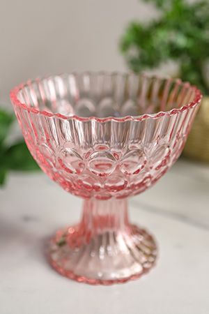 Креманка ГУРМЭ, стекло, цвет-розовый, 12x12x12.5 см, 380 мл, Kaemingk