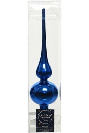 Елочная верхушка ROYAL CLASSIC, стеклянная, глянцевая, цвет: королевский синий, 260 мм, Kaemingk
