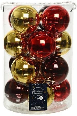 Набор стеклянных шаров Коллекция ТВИСТ, глянцевые, 80 мм, 16 шт., Kaemingk (Decoris)