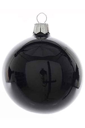 Елочный шар ROYAL CLASSIC стеклянный, глянцевый, цвет: чёрный, 150 мм, Kaemingk