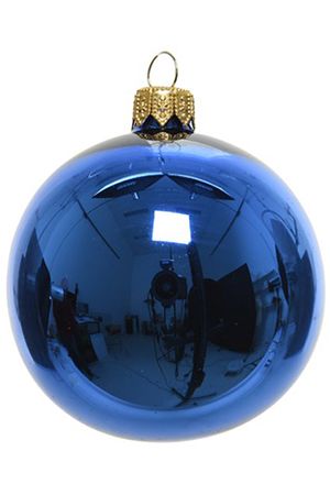 Елочный шар ROYAL CLASSIC стеклянный, глянцевый, цвет: королевский синий, 150 мм, Kaemingk