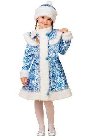 Карнавальный костюм снегурочки Узорная, сатин, рост 116 см, Батик