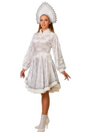 Карнавальный костюм Снегурочка Амалия, белый, размер 48, Батик