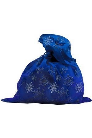 Мешок Деда Мороза, синий со снежинками, 72х44 см, Батик