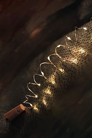 Гирлянда-пробка для бутылки РОСА, 8 тёплых белых микро LED-огней, 75 см, серебряный провод, батарейки, Kaemingk (Lumineo)