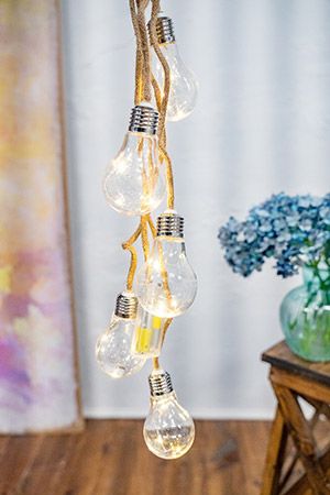 Ретро гирлянда-гроздь ЧАРМИНГ ЛАЙТ, 5 ламп, 15 тёплых белых микро LED-огней, 70 см, батарейки, Koopman International