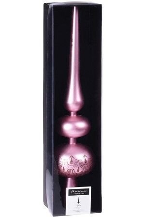 Ёлочная верхушка ИЗЯЩНЫЙ СТИЛЬ, пластик, нежно-розовая матовая, 30 см, Koopman International