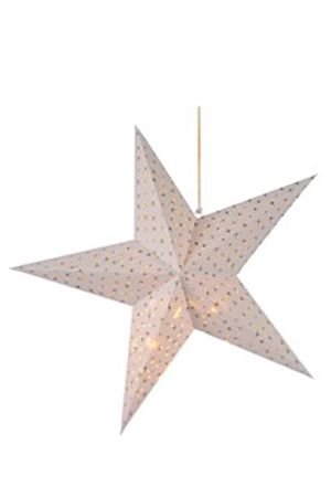 Подвесная светящаяся звезда из бумаги ЛОРЕЛАЙ, белая, 20 тёплых белых LED-огней, 60 см, таймер, батарейки, Kaemingk