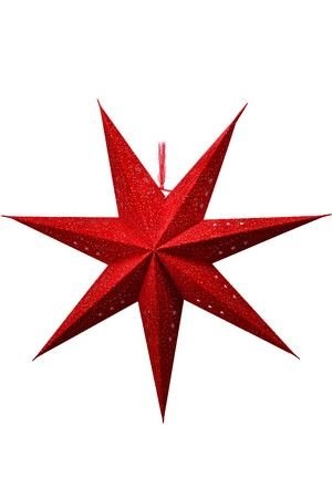 Подвесная звезда плафон SOFT MAGIC, хлопковая бумага, красная, 60 см, патрон Е14, Kaemingk