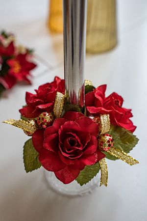 Мини-венок для свечи и декорирования РОЗЫ РОСКОШИ, красный, 10 см, Swerox