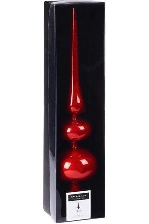 Ёлочная верхушка ИЗЯЩНЫЙ СТИЛЬ, пластик, красная глянцевая, 30 см, Koopman International