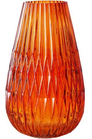 Стеклянная ваза РЕБЕККА, оранжевая, 27 см, Boltze