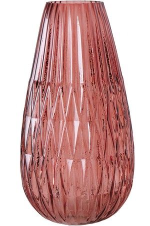 Стеклянная ваза РЕБЕККА, розовый бархат, 36 см, Boltze