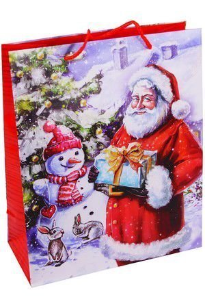 Подарочный пакет БАББО НАТАЛЕ (со снеговичком), 27х33 см, Due Esse Christmas