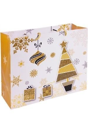 Подарочный пакет ЭЛЕГАНТНОЕ РОЖДЕСТВО (ёлкочка с подарками), 31х26 см, Due Esse Christmas