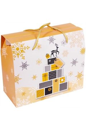 Подарочная коробка чемоданчик ЭЛЕГАНТНОЕ РОЖДЕСТВО (с оленем), 28х23х13 см, Due Esse Christmas