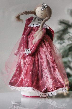 Новогодняя фигурка АНГЕЛ ГРЁЗ И СНОВИДЕНИЙ, розовая, 29 см, Due Esse Christmas