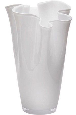 Стеклянная ваза АТЛАСНАЯ ВОЛНА, белая, 29 см, EDG