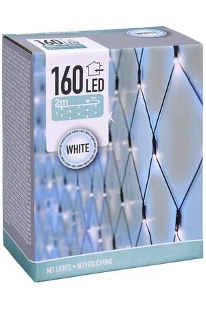 Электрогирлянда СЕТЬ, 160 холодных белых LED-огней, 2х1+3 м, зелёный провод, уличная, Koopman International