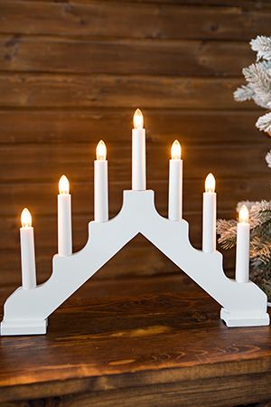 Светильник-горка рождественская ADA (белый) на 7 свечей, 37х30 см, STAR trading