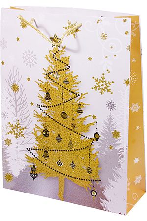 Подарочный пакет ЭЛЕГАНТНОЕ РОЖДЕСТВО (с ёлкой), 33х45 см, Due Esse Christmas