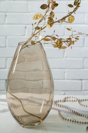 Стеклянная ваза АДИАН, прозрачная светло-коричневая, 32 см, Boltze