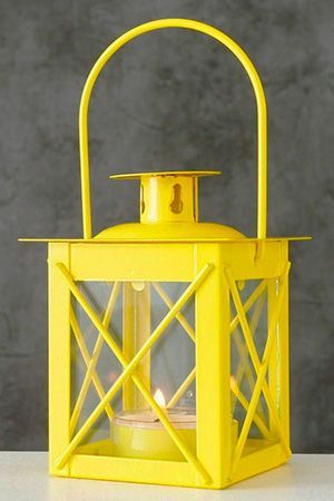 Подсвечник-фонарик под чайную свечу ФАРОЛИ, металлический, жёлтый, 11х8 см, Boltze