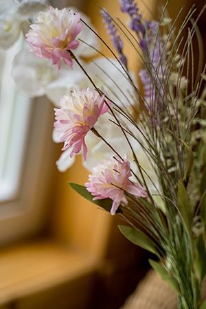 Искусственные цветы ПОЛЕВЫЕ ГЕОРГИНЫ, декоративная ветка, полиэстер, розовые, 60 см, Kaemingk