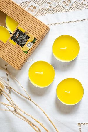 Ароматические чайные свечи ЦИТРОНЕЛЛА, жёлтые, 5.9х2.2 см (упаковка 6 шт.), ., Kaemingk