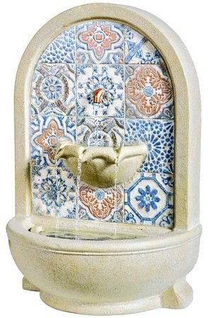 Декоративный садовый фонтан с мозаикой ЛИВИЙЯ, искусственный камень, 54х36 см, Kaemingk (Lumineo)