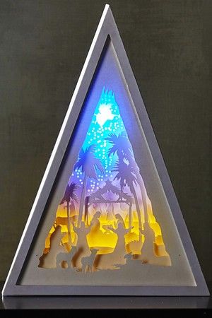 Декоративный светильник СВЕТ РОЖДЕСТВА, 8 синих/тёплых белых LED-огней, 30.5х22 см, таймер, батарейки, STAR trading