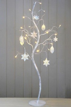 Светящееся дерево НОВОГОДНЕЕ ВОЛШЕБСТВО, белое, 27 тёплых белых LED-огней, 100 см, STAR trading