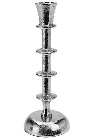 Канделябр БРУТАЛЕ под 1 свечу, никелированный алюминий, серебряный, 20 см, Koopman International